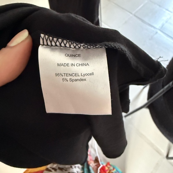 Quince $78 Black Midi Tencel Jersey Fit and Flare Dress with Pockets, Size M - Picture 12 of 13